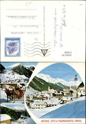 372648,Ischgl Totale im Paznauntal Seilbahn Pferdeschlitten Winterbilder Mehrbildkarte