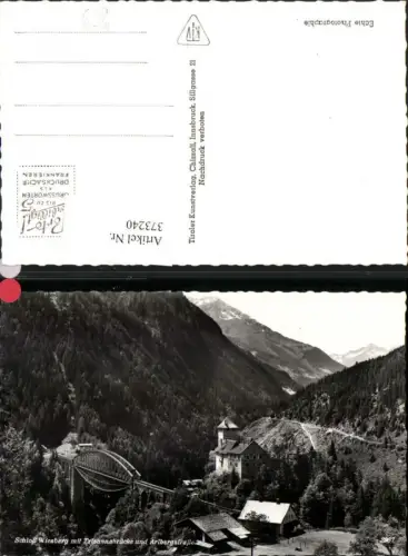 373240,Schloss Burg Wiesberg m. Trisannabrücke Brücke u. Arlbergstraße b. Pians