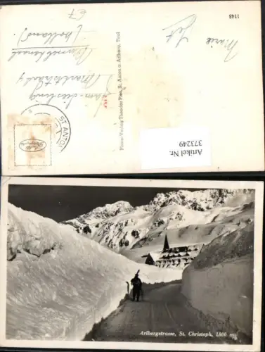 373249,St. Christoph am Arlberg Straße Bergkulisse Winterbild