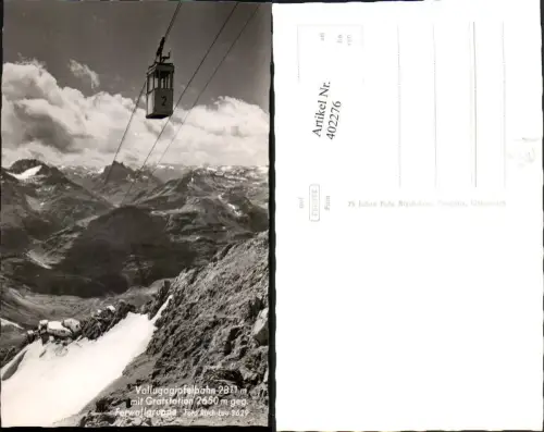 402276,Vallugagipfelbahn Seilbahn m. Gratstation b. St. Anton Bergkulisse pub Risch-Lau 3629