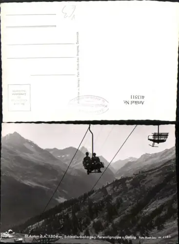 413511,St. Anton am Arlberg Schindlerbahn Sessellift Bergkulisse pub Risch-Lau 4285