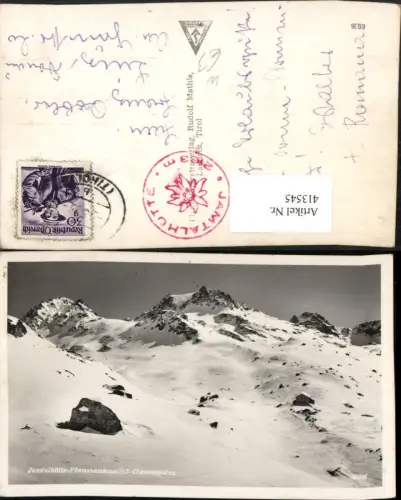 413545,Jamtalhütte Berghütte b. Galtür m. Pfannenknecht Bergkulisse