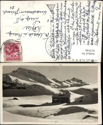 413546,Heidelbergerhütte Berghütte b. Ischgl geg. Piz Tasna Bergkulisse