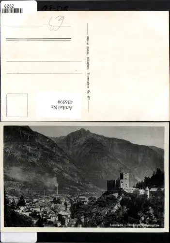 436599,Landeck Teilansicht Burg Schloss m. Silberspitze Bergkulisse