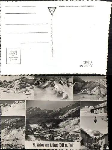 436612,St. Anton am Arlberg Totale Sessellift Seilbahn Bergkulissen Mehrbildkarte