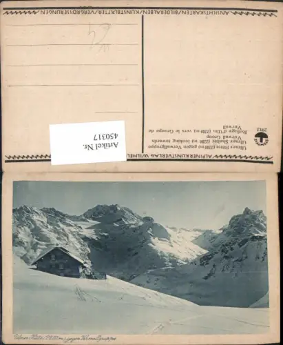 450317,Ulmer-Hütte Berghütte b. St. Anton geg. Verwall Bergkulisse