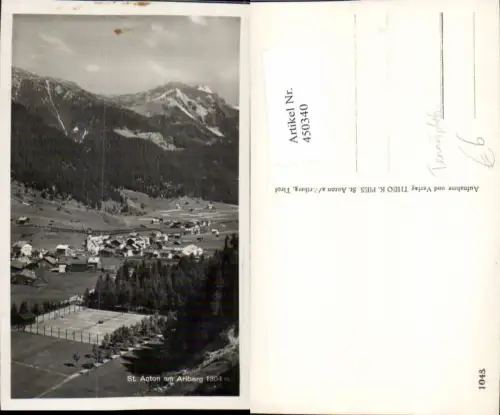 450340,St. Anton am Arlberg Totale Tennisplatz Bergkulisse