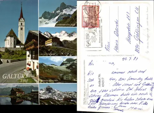 454517,Galtür Kirche Jamtalhütte Heilbronnerhütte Berghütten Mehrbildkarte