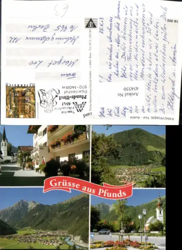 454550,Pfunds Totale Kirche Hotel Tirol Mehrbildkarte