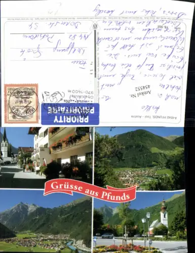 454552,Pfunds Totale Kirche Hotel Tirol Mehrbildkarte