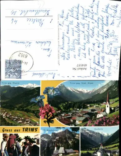 454557,Trins Totale Gschnitz St. Magdalena Tracht Mehrbildkarte