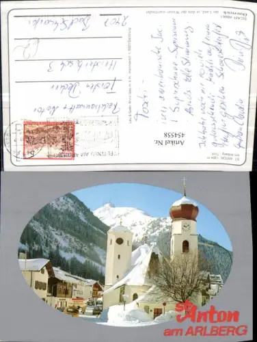 454558,St. Anton am Arlberg Kirche Bergkulisse Winterbild