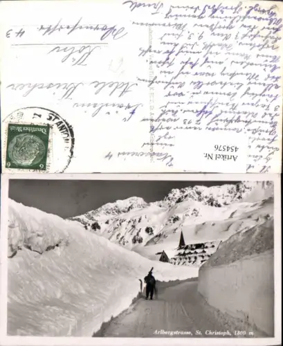 454576,St. Christoph am Arlberg Straße Bergkulisse Winterbild