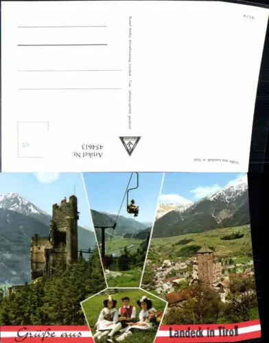 454613,Landeck Totale Schloss Burg Tracht Sessellift Mehrbildkarte