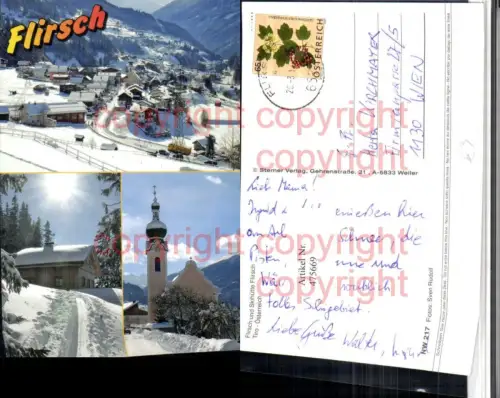 475669,Flirsch Totale Kirche Skihütte Mehrbildkarte