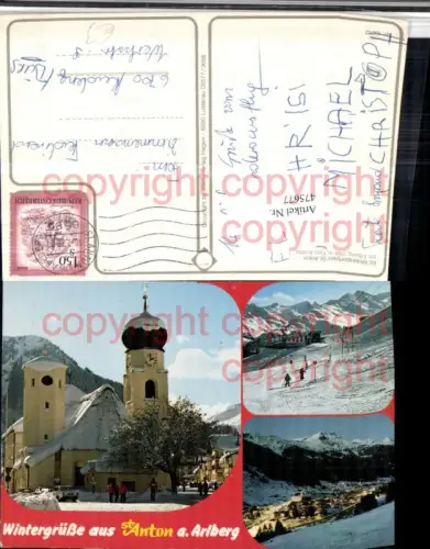 475677,St. Anton am Arlberg Totale Kirche Skipiste Mehrbildkarte
