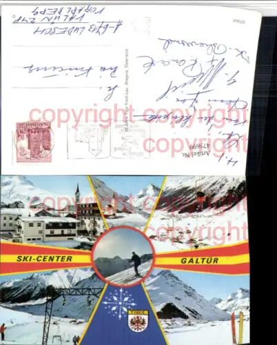 475699,Galtür Totale Sessellift Skifahrer Mehrbildkarte pub Risch-Lau 27352