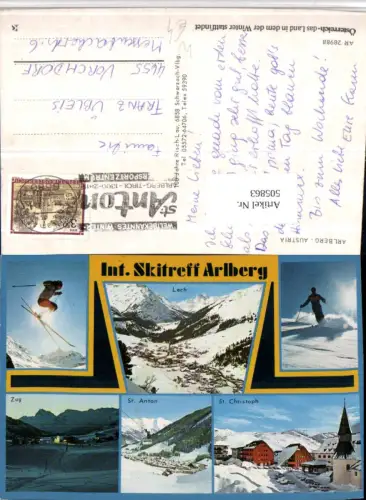 505863,Arlberg Lecht St. Anton St. Christoph Skifahrer Mehrbildkarte