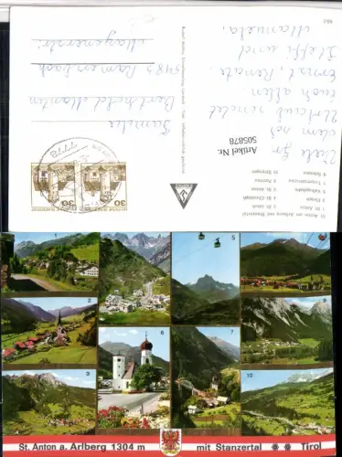 505878,St. Anton am Arlberg Totale Kirche Seilbahn Brücke Mehrbildkarte