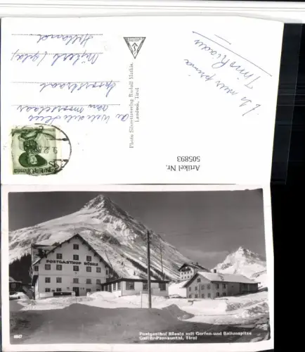 505893,Galtür Postgasthof Rössle m. Gorfenspitze Bergkulisse Winterbild