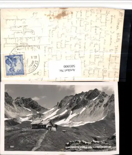 505900,Ulmerhütte Berghütte b. St. Anton geg. Schindlerspitze Bergkulisse