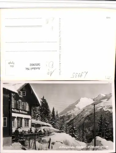 505902,Arlbergstraße Gasthaus Waldhäusl b. St. Anton Bergkulisse Winterbild