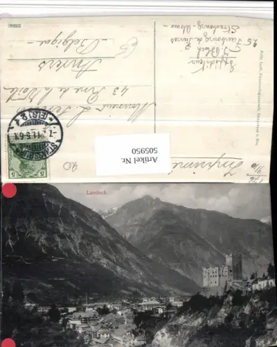 505950,Landeck Totale Burg Bergkulisse