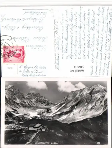 516163,Ulmerhütte Berghütte b. St. Anton am Arlberg Bergkulisse