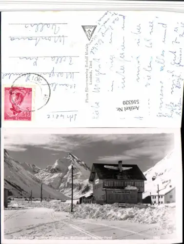 516320,Galtür Gasthof Edelweiß m. Ballunspitze Bergkulisse Winterbild