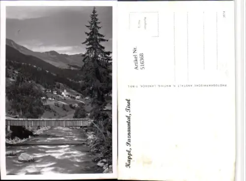 516368,Kappl im Paznauntal Teilansicht Fluss Brücke Bergkulisse