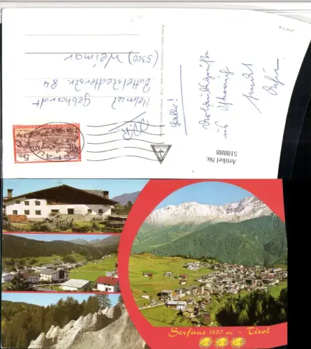 518888,Serfaus Totale Haus Felsen Mehrbildkarte