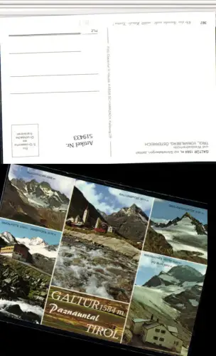 519433,Galtür Totale Berghütten Bergkulissen Mehrbildkarte