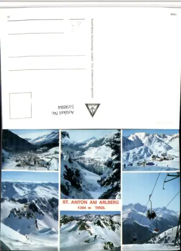 519884,St. Anton am Arlberg Totale Seilbahn Winterbilder Mehrbildkarte
