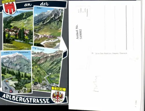 519992,Arlbergstraße St. Anton St. Christoph Mehrbildkarte pub Risch-Lau