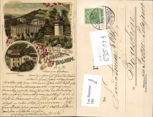 535179,tolle Litho Thalheim bei Landeck 1898 Tirol