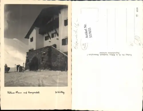 557655,Foto-AK Kölner Haus auf Komperdell b. Serfaus Skifahrer Ski pub Dr. Külley
