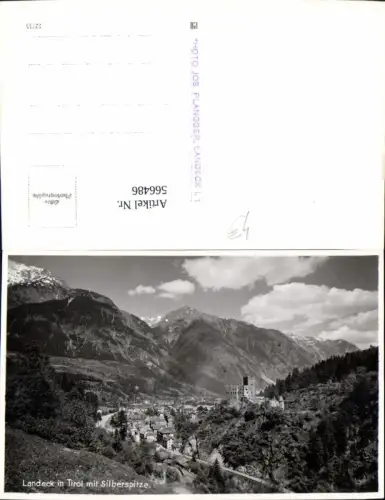 566486,Foto Ak Landeck i. Tirol m. Silberspitze Ansicht m. Schloss