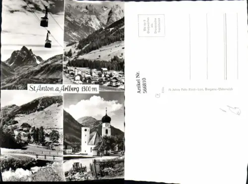 566810,Mehrbild Ak St Anton a. Arlberg Seilbahn Kirche pub Risch-Lau 50