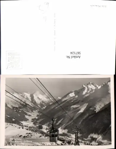 567124,Foto Ak Galzigbahn St Anton am Arlberg Gondel 2 Seilbahn Winteransicht