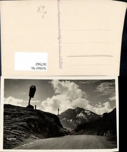 567942,Foto Ak Paßhöhe Wegkreuz Arlbergpaß St Anton a. Arlberg pub Wiener Photohaus Sauer