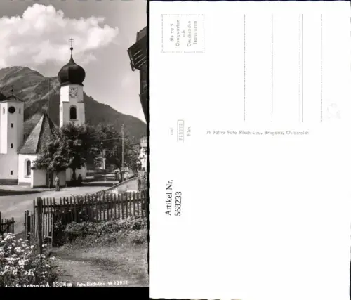 568233,Foto Ak St Anton a. Arlberg Ansicht m. Kirche pub Risch-Lau W 12911