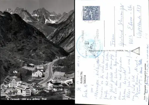 568234,Foto Ak St Christoph a. Arlberg St Anton a. Arlberg Ansicht