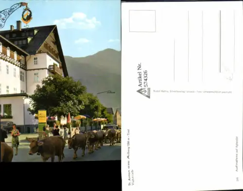 574326,St. Anton am Arlberg Hotel Post Kühe Rinder Viehtrieb