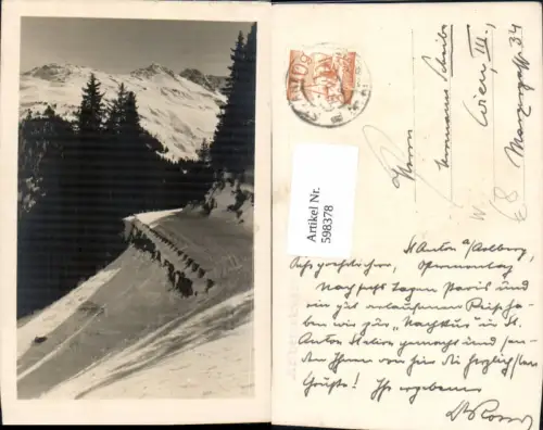598378,Foto Ak St. Anton am Arlberg Verschneite Straße