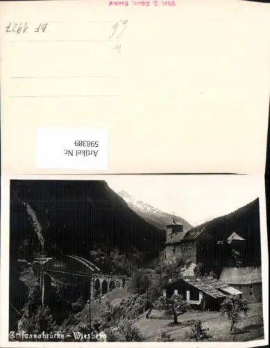 598389,Foto Ak Tobadill Schloss Wiesberg Trisannabrücke
