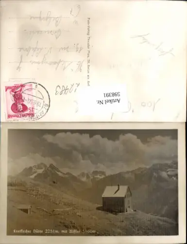 598391,Foto Ak Leutkircher Hütte m. Riffler St. Anton am Arlberg