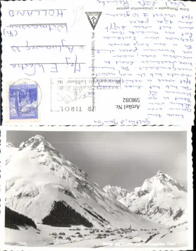 598392,Foto Ak Galtür m. Gorfen- u. Ballunspitze Winteransicht