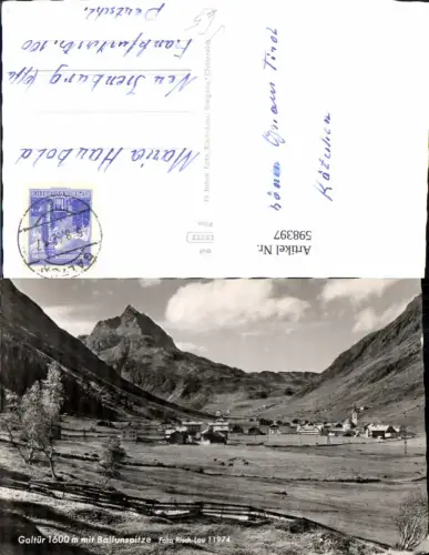 598397,Foto Ak Galtür m. Ballunspitze pub Risch-Lau 11974