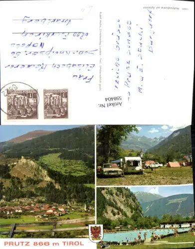 598404,Mehrbild Ak Prutz Campingplatz Schwimmbad