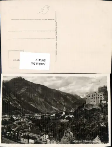 598417,Foto Ak Landeck m. Silberspitze u. Schloss